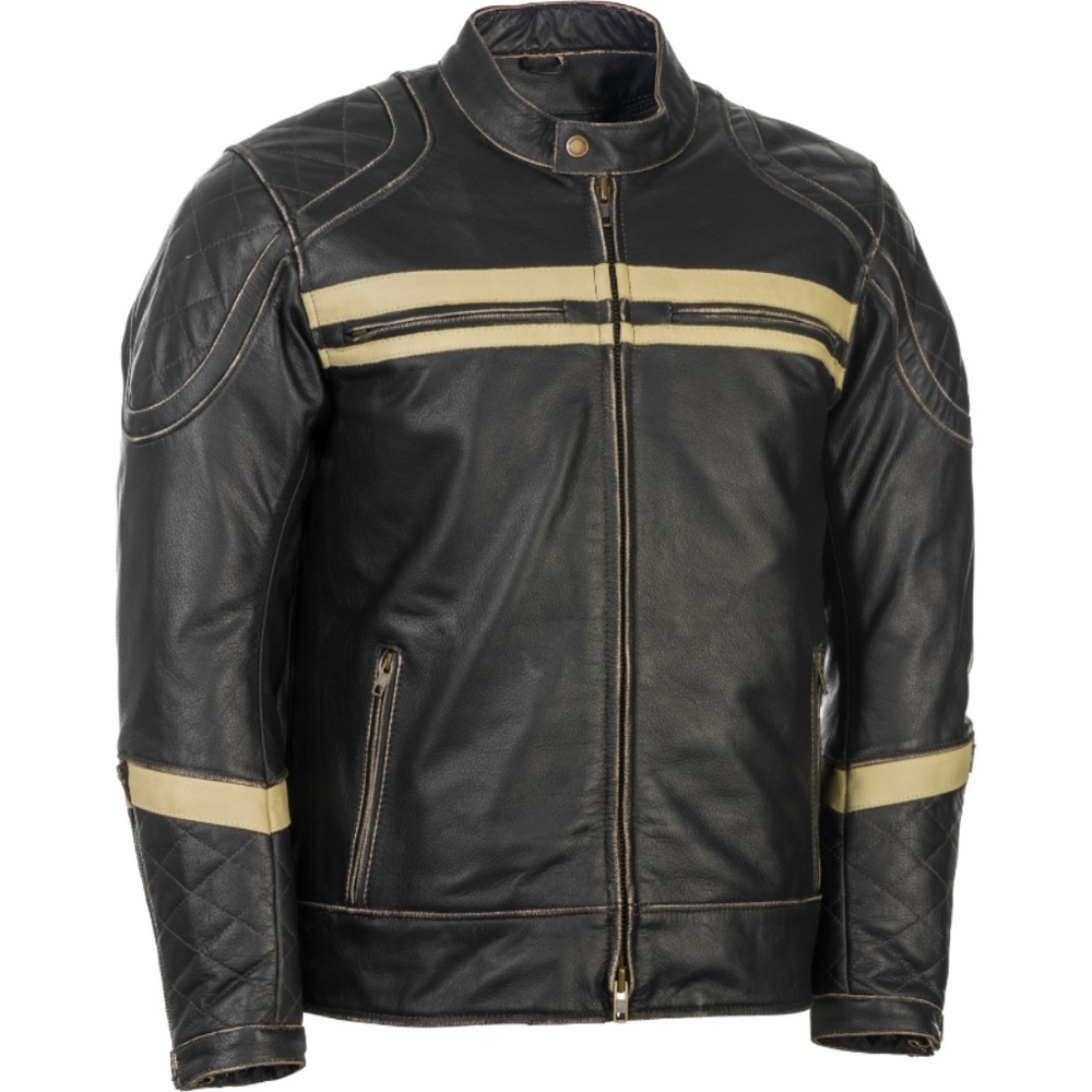 NWT '22 Highway 21 Motordrome Men's Leather Street Motorcycle Jacket - Large